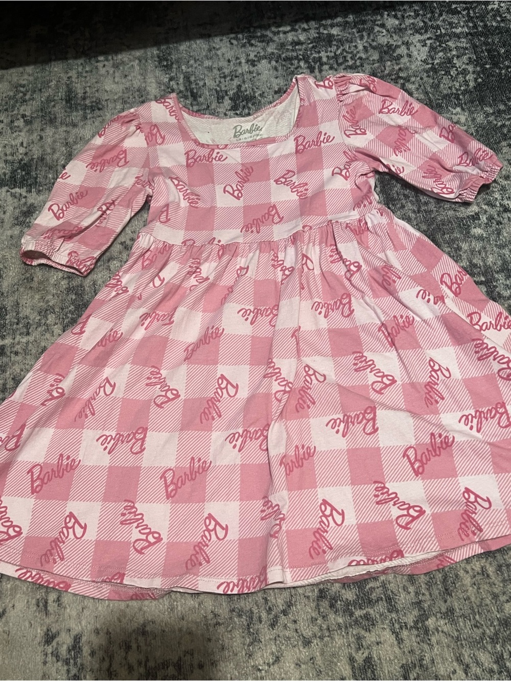 Barbie Pink Checkered Logo Dress